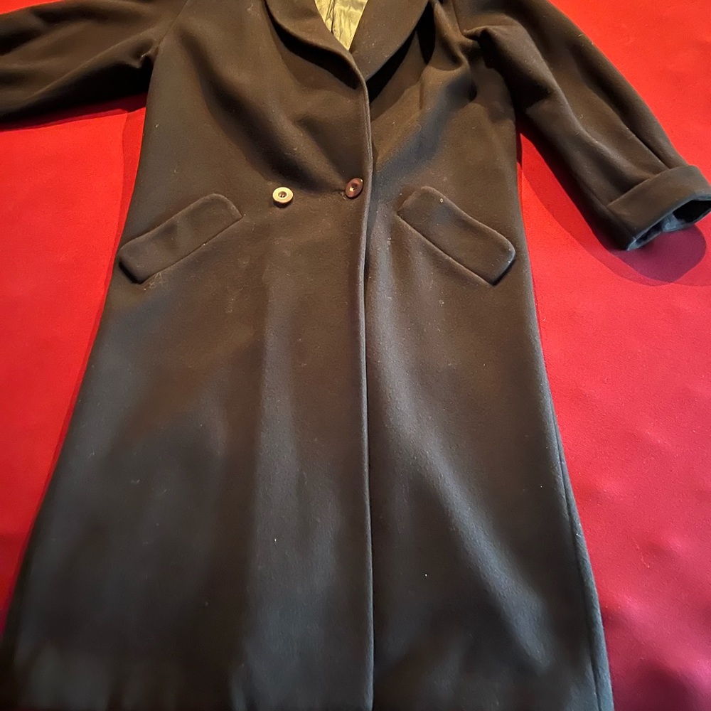 Black Wool Long Length Coat Fully Lined - image 3